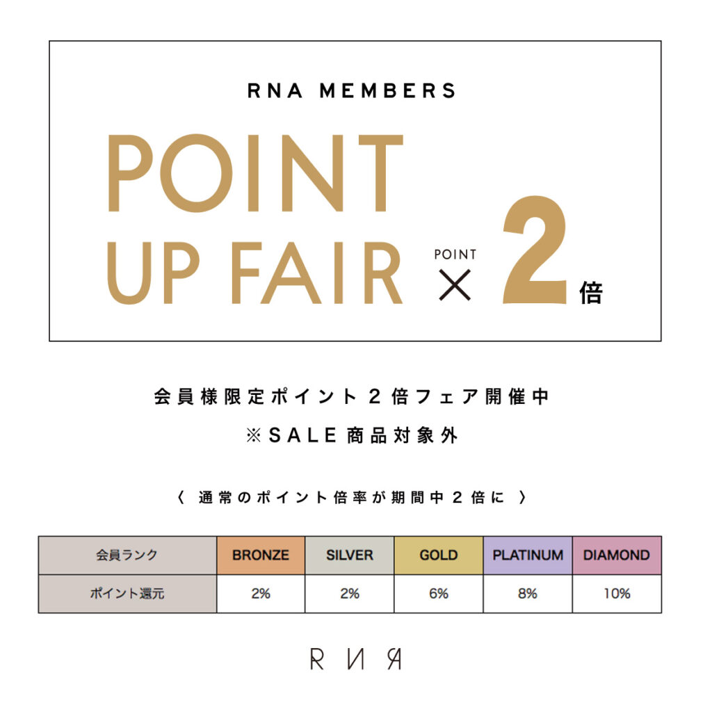 RNA MEMBERS 2倍ポイントフェア