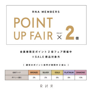 RNA MEMBERS 2倍ポイントフェア
